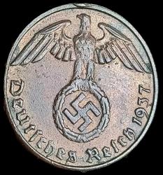 Almanya 1937 D Adolf Hitler Dönemi 1 Reichspfenig