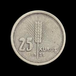 25 Kuruş 1935 Gümüş KM#864