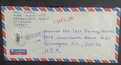 Türkiye Cumhuriyeti 1987 Çok  pullu  Zarf Amerika ya yollanılmış.