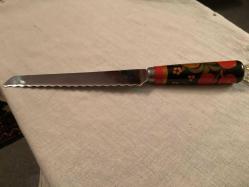 SOVYET DÖNEMİ DAMGALI AHŞAP İŞLEMELİ SAPLI EKMEK BIÇAĞI