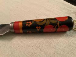 SOVYET DÖNEMİ DAMGALI AHŞAP İŞLEMELİ SAPLI EKMEK BIÇAĞI