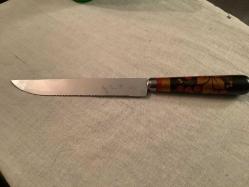 SOVYET DÖNEMİ DAMGALI AHŞAP İŞLEMELİ SAPLI BIÇAK