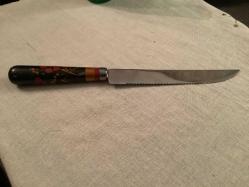 SOVYET DÖNEMİ DAMGALI AHŞAP İŞLEMELİ SAPLI BIÇAK