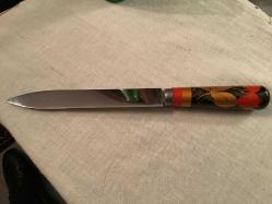 SOVYET DÖNEMİ DAMGALI AHŞAP İŞLEMELİ SAPLI BIÇAK