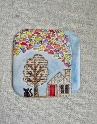 kedili bardak altlığı metal 2li