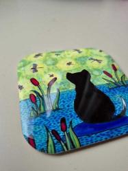 kedili bardak altlığı metal 2li