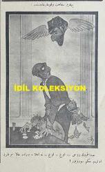 Osmanlıca Akbaba Mizah Dergisi-Gazetesi, Orijinal Dönem Basım, (Ottoman Magazine-Newspaper) - 18 Ekim (Teşrin-i Evvel) 1926 - Sayı: 404 - Karikatürist Ramiz Gökçe'nin Çalışması: İngiliz Matbuatı Yalan Neşriyatıyla İtalya'yı Aleyhimize Kışkırtmak İstiyor... 