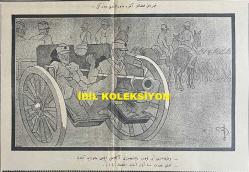 Osmanlıca Akbaba Mizah Dergisi-Gazetesi, Orijinal Dönem Basım, (Ottoman Magazine-Newspaper) - 18 Ekim (Teşrin-i Evvel) 1926 - Sayı: 404 - Karikatürist Ramiz Gökçe'nin Çalışması: İngiliz Matbuatı Yalan Neşriyatıyla İtalya'yı Aleyhimize Kışkırtmak İstiyor... 