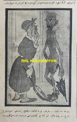 Osmanlıca Akbaba Mizah Dergisi-Gazetesi, Orijinal Dönem Basım, (Ottoman Magazine-Newspaper) - 18 Ekim (Teşrin-i Evvel) 1926 - Sayı: 404 - Karikatürist Ramiz Gökçe'nin Çalışması: İngiliz Matbuatı Yalan Neşriyatıyla İtalya'yı Aleyhimize Kışkırtmak İstiyor... 