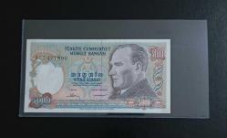 7.EMİSYON 1.TERTİP NADİR A SERİSİ 5000 LİRA ( KÜÇÜK MEVLANA) ÇİL ALTI KONDİSYONDA