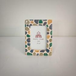 Vintage Çakıl Mozaik Seramik Çerçeve