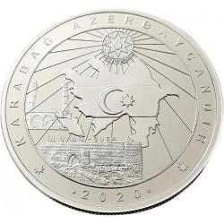 AZERBAYCAN, KARABAĞ AZERBAYCANDIR, 20 TÜRK LİRASI 2020, DARPHANE HATIRA GÜMÜŞ PARA SERTİFİKALI