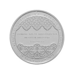 2024 Hollanda İle Dostluk Antlaşması'nın 100. Yılı Gümüş Hatıra Parası Sertifikalı