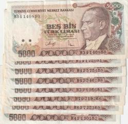 7 EMİSYON  5000  TL  8  ADET HALİYLE KONDÜSYONDA