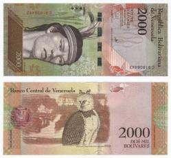 Venezuela 2016 Yılı 2000 Bolivar ÇİL