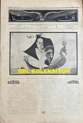 Osmanlıca Akbaba Mizah Dergisi-Gazetesi, Orijinal Dönem Basım, (Ottoman Magazine-Newspaper) - 12 Nisan 1926 - Sayı: 350 - Karikatürist Ramiz Gökçe'nin Benito Mussolini'yi Tasvir Eden Çalışması: Telgraflar: Mussolini Afrika Seyahatine Çıktı... 