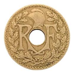 Fransa 10 Centimes (1922) – Delikli, Semeuse Başlığı