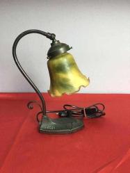 Antika Fransız Art Nouveau Pate De Verre Piyano Lambası