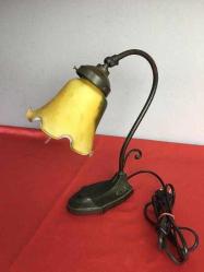 Antika Fransız Art Nouveau Pate De Verre Piyano Lambası