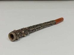 Antika Muazzam Usta İşçilikli Osmanlı Telkari Gümüş Ağızlık