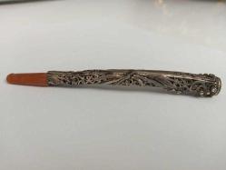 Antika Muazzam Usta İşçilikli Osmanlı Telkari Gümüş Ağızlık