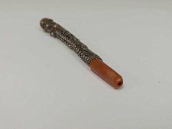 Antika Muazzam Usta İşçilikli Osmanlı Telkari Gümüş Ağızlık