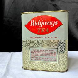 1970'ler Dekorluk İngiliz Ridgways Teneke Çay Kutusu