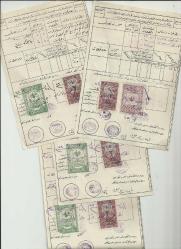 VAKIFLAR GENEL MÜDÜRLÜĞÜ / EVKAF-I HÜMAYUN NEZARETİNDEN MAAŞ ALANLAR İÇİN 4 ADET FİSKALLİ MAKBUZ...