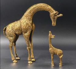 Zürafa, Pirinç Zürafa, Pirinç Zürafa bibloları (takım halinde)  20cmx19cm ve 11cmx5cm