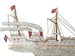 OSMANLI DÖNEMİ YANDAN ÇARKLI VAPUR EL İŞLEME TABLO