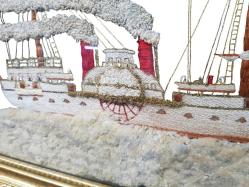 OSMANLI DÖNEMİ YANDAN ÇARKLI VAPUR EL İŞLEME TABLO