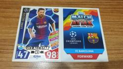 Topps 2017-18 UEFA Champions League Lionel Messi UCL All-Star XI Kart No:439