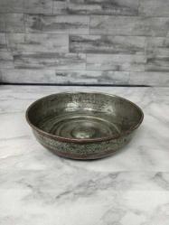 Antika Kabartma Göbekli Bakır Hamam Tası