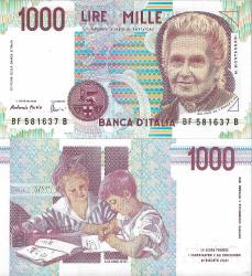 Italya 1990 Yılı 1000 Lire Yabancı Kağıt Para Çil (Unc) Koleksiyon Para