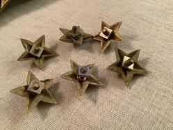 ALTI ADET ÇOK ESKİ PİRİNÇ RÜTBE YILDIZI