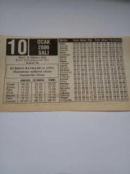 10 Ocak 2006-Orijinal Takvim Yaprağı-Doğum Günü-Söz,Nişan,Nikâh,Düğün ve Önemli Günler Hediyesi-ERAŞ Hizmet Takvimi-Ayet-Hadis(Kurban Bayramı(1.Gün)Gazeteciler Günü)-Kurban Kesimi-Kocanın Karısına Karşı Görevleri-Cocuğunuza İsim:İbrahim,İlayda