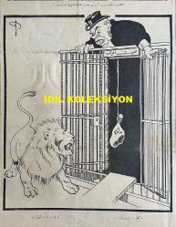 Osmanlıca Akbaba Mizah Dergisi-Gazetesi, Orijinal Dönem Basım, (Ottoman Magazine-Newspaper) - 11 Mart 1926 - Sayı: 341 - Karikatürist Ramiz Gökçe'nin Çalışması: İngilizler, Hükümetimizi Ansızın Cemiyet-i Akvam'a Davet Ettirdiler... 
