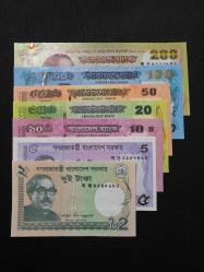 BANGLADEŞ 2-5-10-20-50-100-200 Taka 2018/2022  Toplam 7 Adet ÇİL