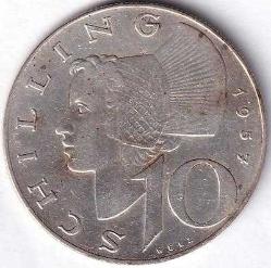 AVUSTURYA 10 ŞİLİN 1957 ÇA+ GÜMÜŞ:7,5 GR