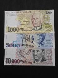 BREZİLYA 1000-5000-10000 CRUZEIROS 1990/1993 ÇİL