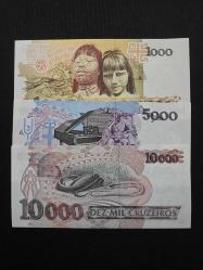 BREZİLYA 1000-5000-10000 CRUZEIROS 1990/1993 ÇİL