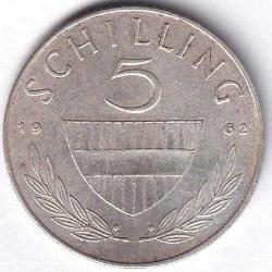 AVUSTURYA 5 ŞİLİN 1962 ÇİL GÜMÜŞ:5,2 GR