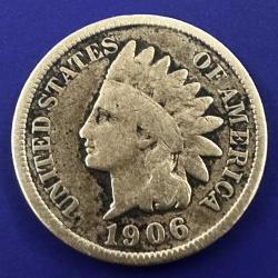 ABD 1 Cent 1906. Indian Head. Amerika Yerlisi.