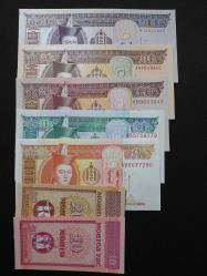 MOĞOLİSTAN 10-20 MONGO - 5-10-20-50-100 TUGRİK ÇİL Toplam 7 Banknot