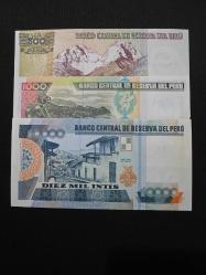 PERU 500-1000-10000 Intis, ÇİL , 1987/1988