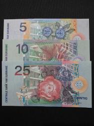 SURİNAM 5-10-25 GULDEN, 2000 ÇİL