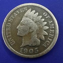 ABD 1 Cent 1905. Indian Head. Amerika Yerlisi.