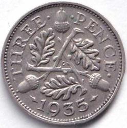 LOT.6 » İNGİLTERE 3 PENCE 1935 ÇA GÜMÜŞ:1,4 GR/KRAL 5.GEORGE