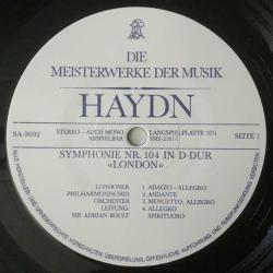 KLASİK MÜZİK 33 LÜK PLAK -  Haydn Symphonie N°104 En Ré Majeur Londres