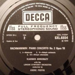 1972 NADİR İNGİLTERE BASKI KLASİK MÜZİK 33 LÜK PLAK - Rachmaninov Vladimir Ashkenazy, London Symphony Orchestra Piano Concertos Nos. 1 And 2